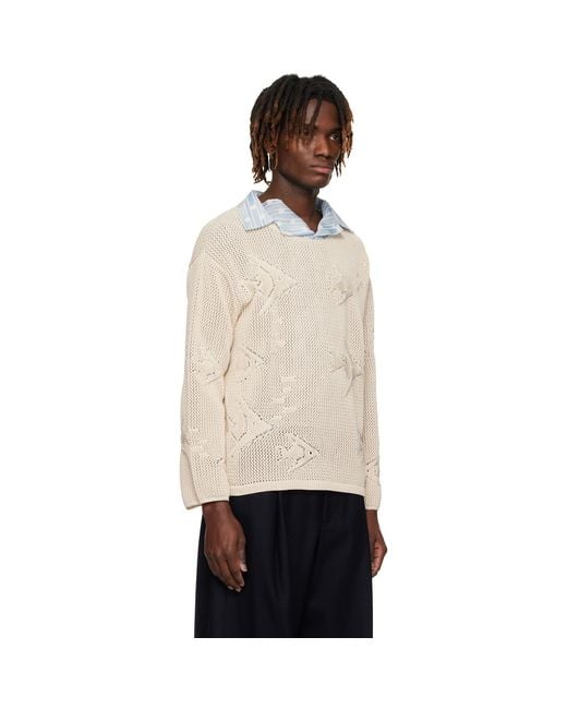 Bode Black Angel Fish Sweater for men