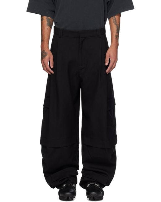 NAMESAKE Black Cassell Layered Cargo Pants for men