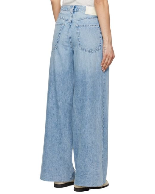 Rag & Bone Blue Wide Featherweight Sofie Jeans