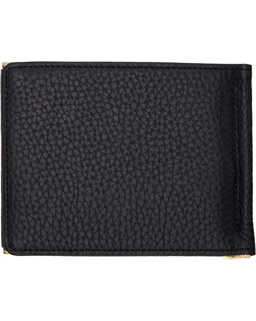 Meanswhile Black Leather Money Clip Wallet for men