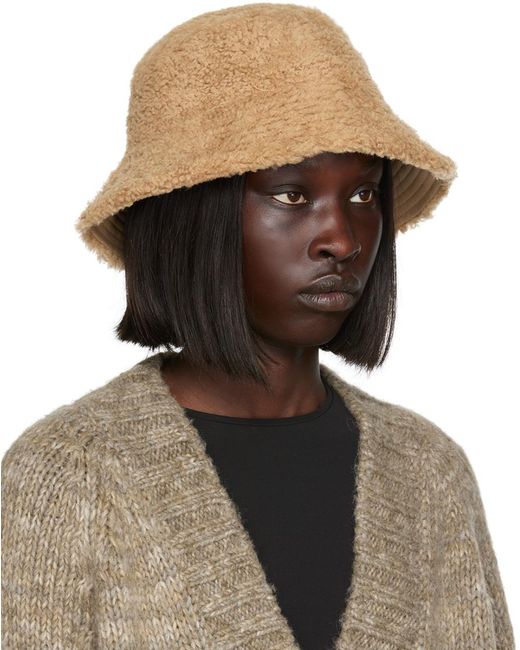 Yves Salomon Brown Reversible Bob Bucket Hat