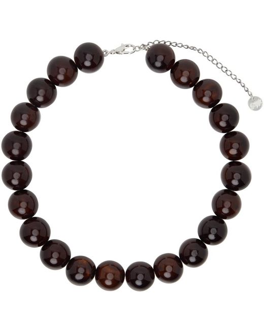 Collier corbetti i brun à perles de céramique Paloma Wool en coloris Black