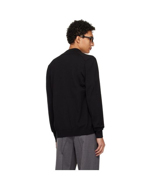 HUGO Black Logo-Detail Knit Track Jacket for men