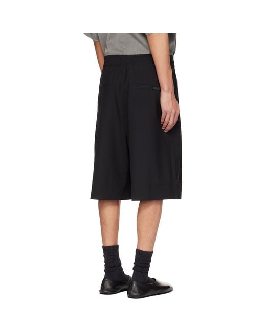 Fear Of God Black Wool Ripstop Baggy Shorts for men