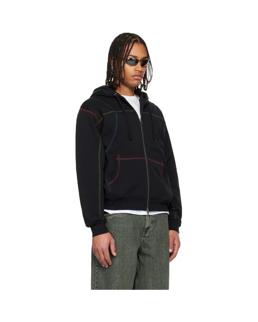 Dime Black Court Zip Hoodie for men