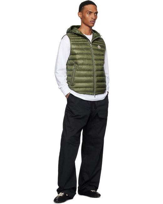 Moncler メンズ グリーン カーキ Orant フード付き ダウンベスト Moncler メンズ グリーン カーキ Orant フード付き ダウンベスト