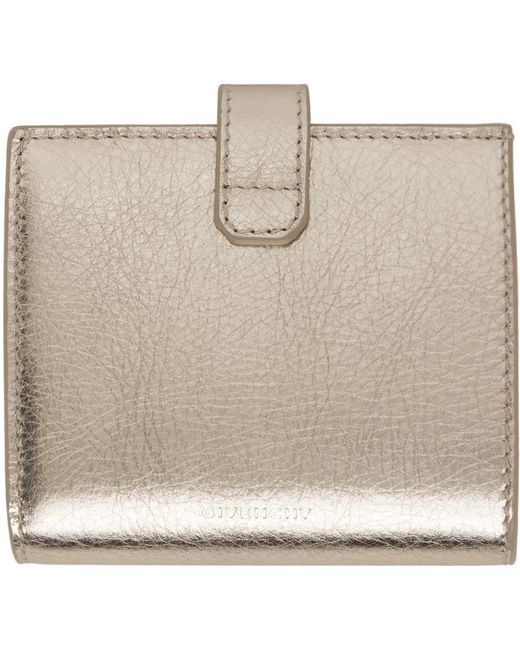 Petit portefeuille doré à logos 4g Givenchy en coloris Natural