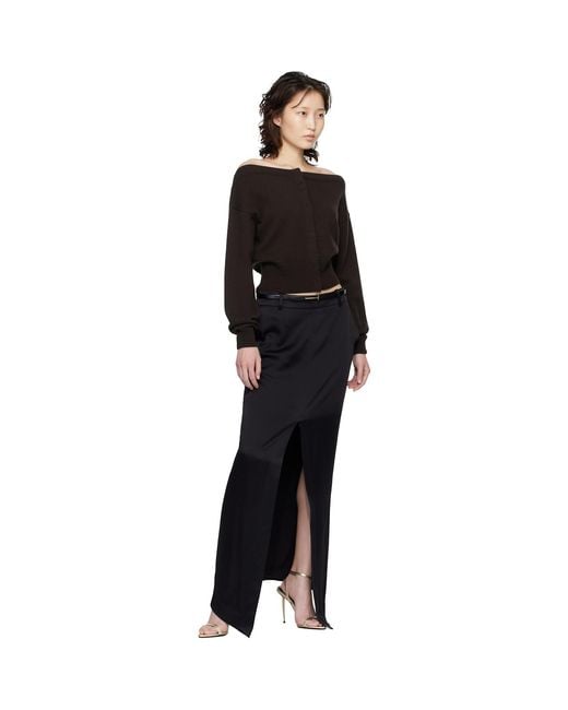 Tom Ford Black Supple Grain Leather Slim T Belt