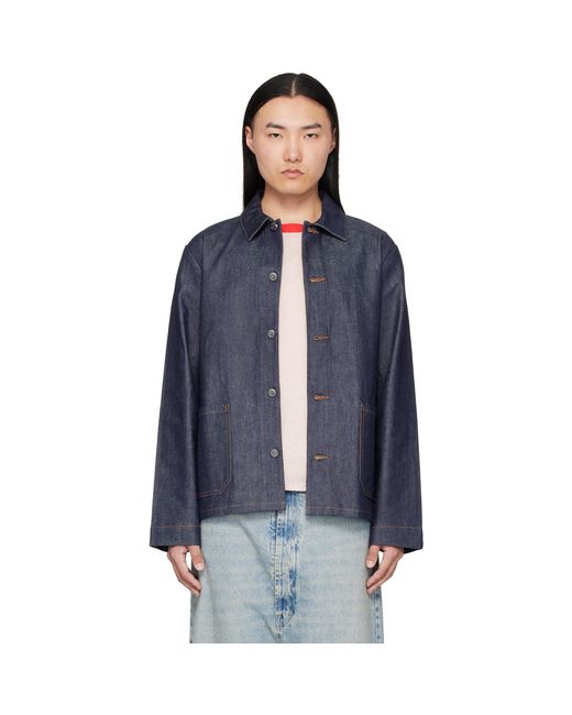 A.P.C. Blue Kerlouan Logo Denim Jacket for men
