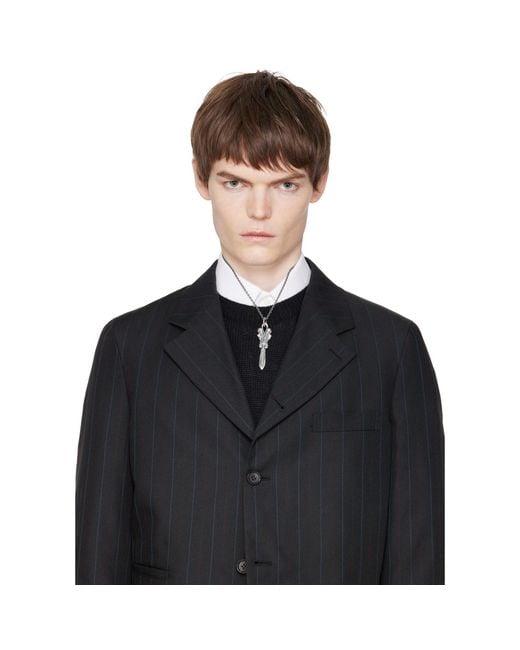 Yohji Yamamoto Metallic Skull Dagger Pendant Necklace for men