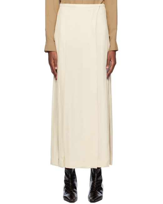 Totême  Natural Toteme Off-white Pleated Maxi Skirt