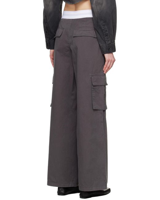 Pantalon cargo de style rave gris Alexander Wang en coloris Black