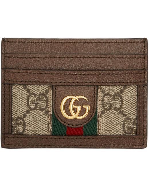 Gucci Leather Ophidia gg Card Holder Lyst