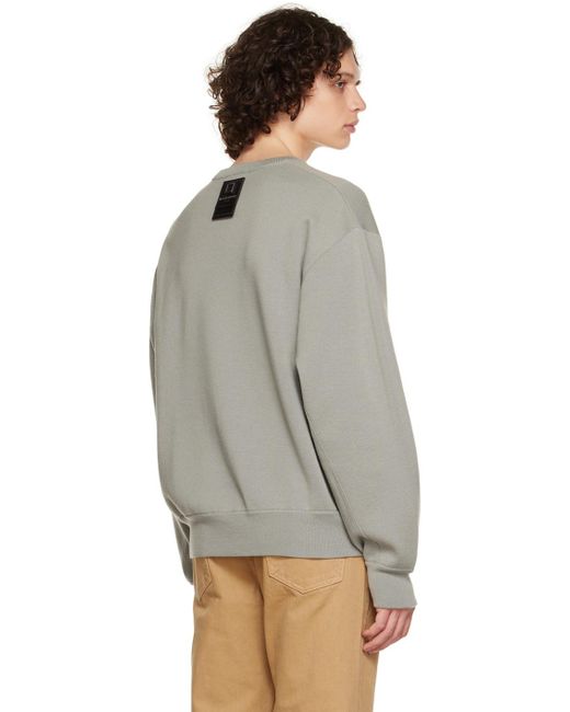 Wooyoungmi Gray Leather Patch Sweater for men
