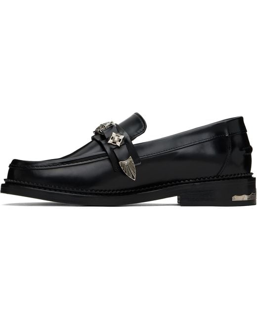 Toga Virilis Black Metal Loafers for men