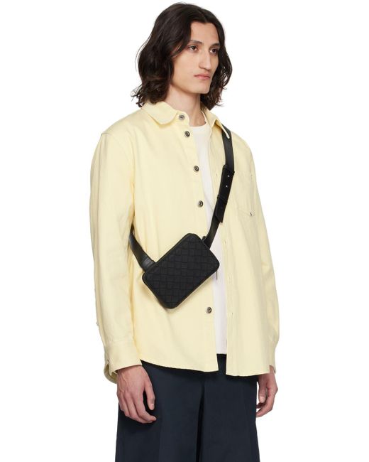 Chemise jaune en denim à effet délavé Bottega Veneta pour homme en coloris Black