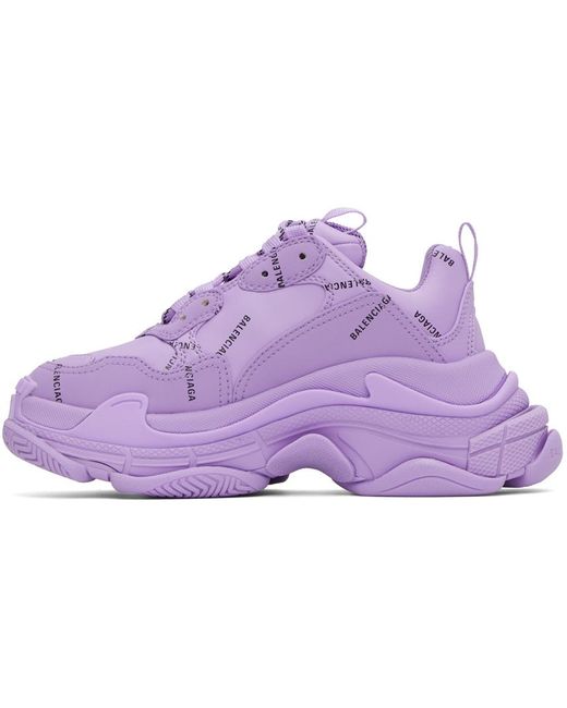 Balenciaga Purple 'triple S' Sneakers