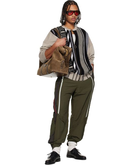 Martine Rose Green Khaki Layered Track Pants for men