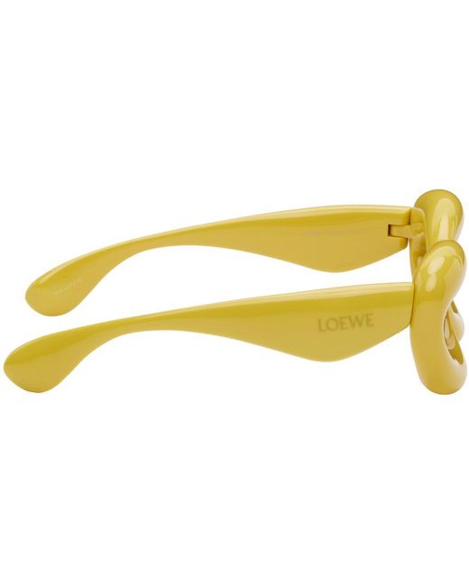 Lunettes de soleil œil-de-chat épaisses jaunes Loewe pour homme en coloris Yellow