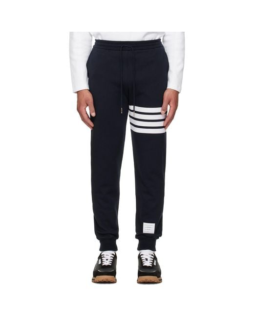 Thom Browne Black Classic Loopback 4-Bar Sweatpants for men