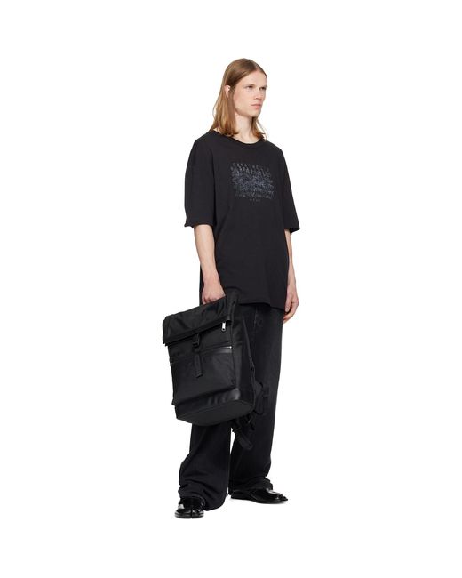 Boss Black Canvas Flap Backpack for men