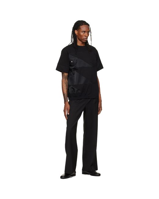 Sacai Black A.P.C. Edition Quilts T-Shirt for men