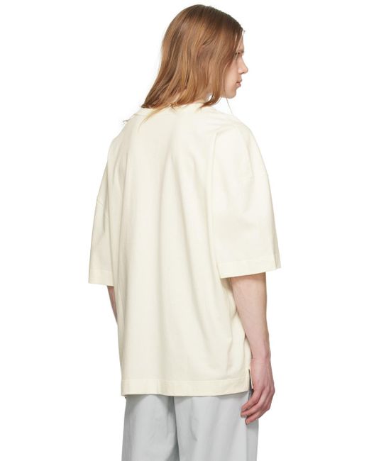 T-shirt droit blanc cassé Lemaire pour homme en coloris White