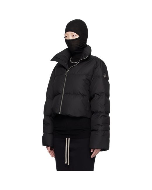 Rick Owens Black Moncler + Cropped Cyclopic Down Jacket