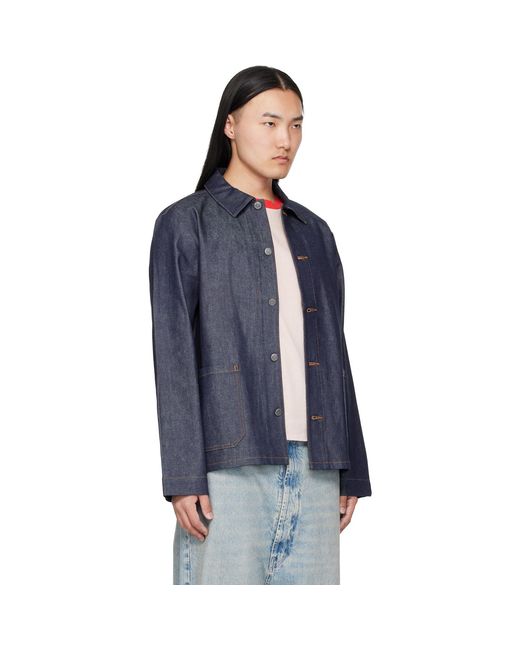 A.P.C. Blue Kerlouan Logo Denim Jacket for men