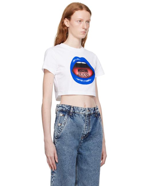 Moschino Jeans Blue Graphic T-shirt