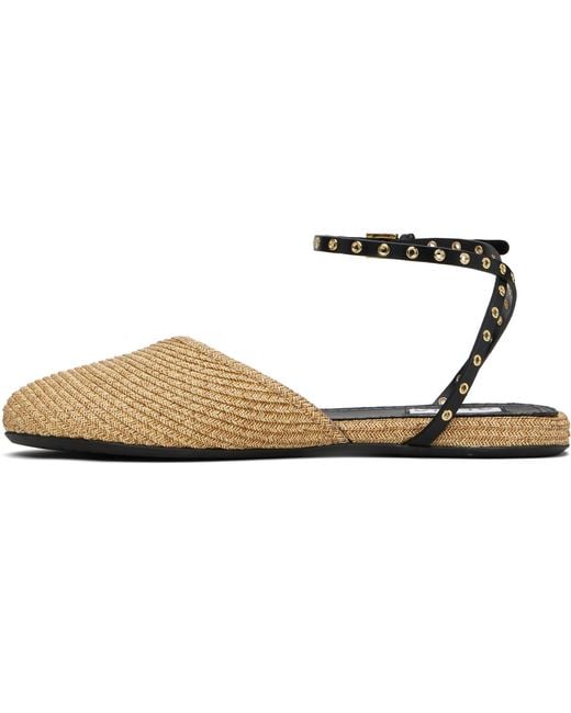 Alaïa Brown Raffia Mules