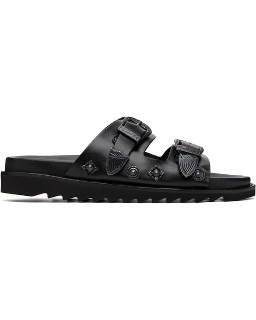 Toga Virilis Black Ssense Exclusive Buckle Sandals for men