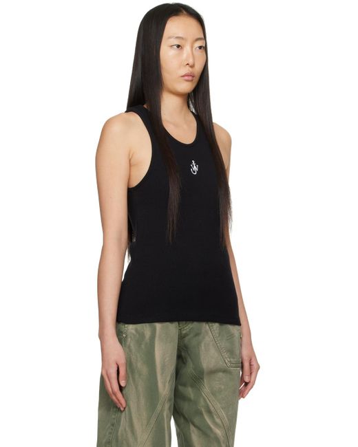J.W. Anderson Black Embroidered Tank Top
