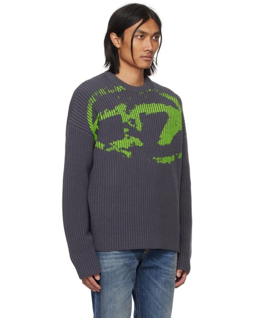 DIESEL Black Gray K-notus Sweater for men
