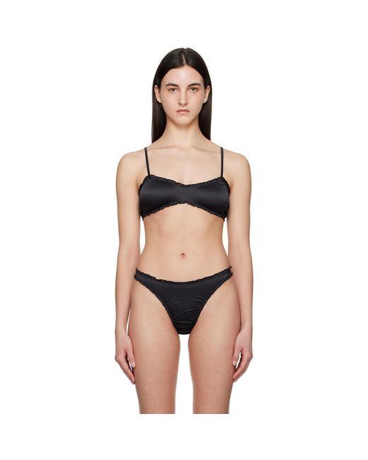Shadowplay Black Ruffled Bra