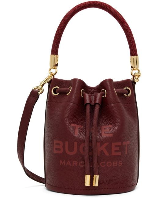 Marc Jacobs バーガンディ The Leather Bucket バッグ Red