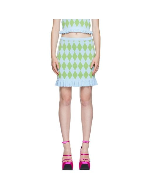 Pushbutton Multicolor Ssense Exclusive Argyle Miniskirt