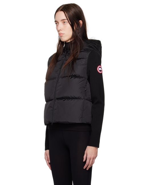 Canada Goose Black Hybridge Wide Quilt Knit Down Jacket