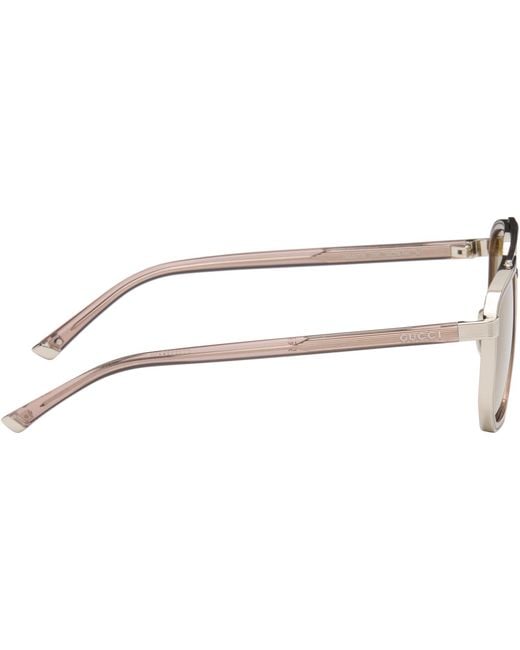 Gucci Brown Navigator Frame Sunglasses for men