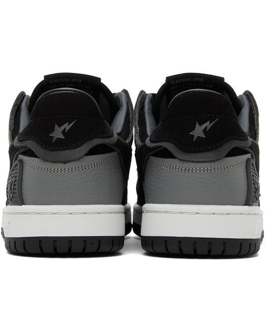 A Bathing Ape Black & Gray Sk8 Sta #6 M2 Sneakers