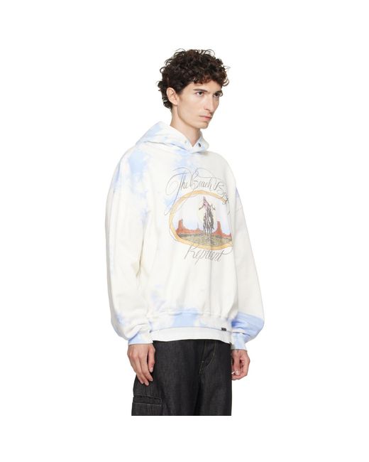 Pull À Capuche Bleu Et Blanc Represent pour homme en coloris White
