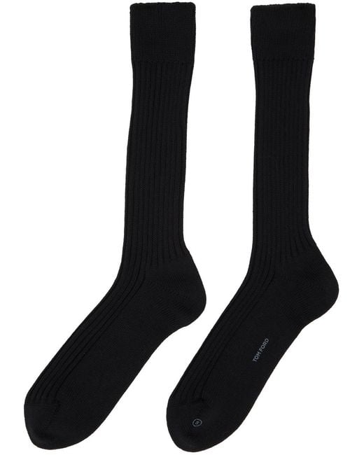 Tom Ford Black Rib Socks for men
