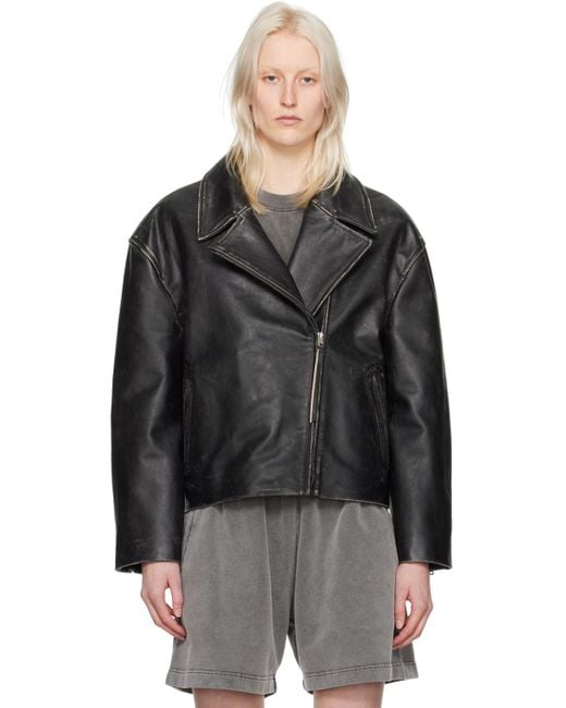 Acne Black Padded Leather Jacket