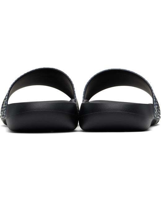 Burberry Black Off- Check Dive Slides for men