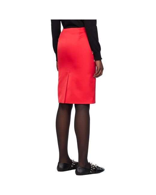we11done Red Vented Midi Skirt