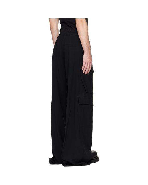 Rick Owens Black Tower Cargobelas Cargo Pants for men