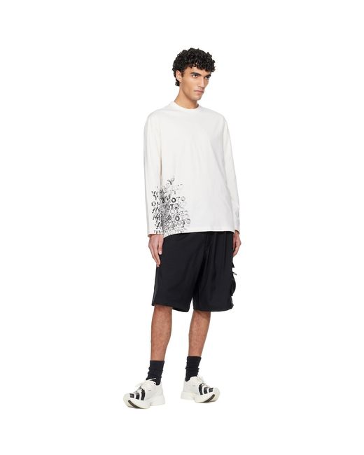 Y-3 White Off- Gfx Long Sleeve T-shirt for men