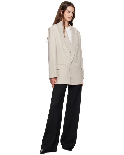 Victoria Beckham トープ リラックス ダブルジャケット Natural