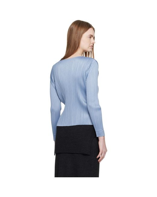 Pleats Please Issey Miyake Blue Monthly Colors December Blouse