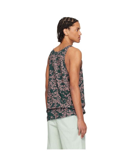 Dries Van Noten Black Floral Tank Top for men
